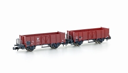 Hobbytrain H24351 - N 2-tlg offene Güterwagenset L6 der SBB; Ep. III, Holz-Ausführung